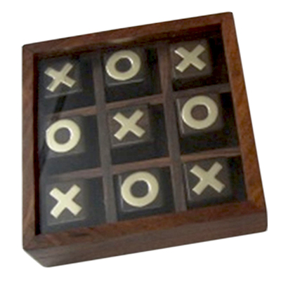 Tic Tac Toe Game In Glass Topped Box - Click Image to Close